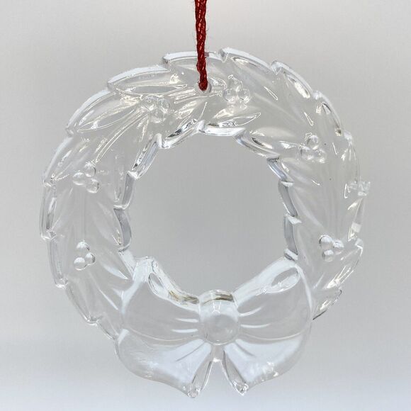 2 Princess House Lead Crystal Christmas Tree Ornament Rocking Horse Wreath #896 - Picture 5 of 9